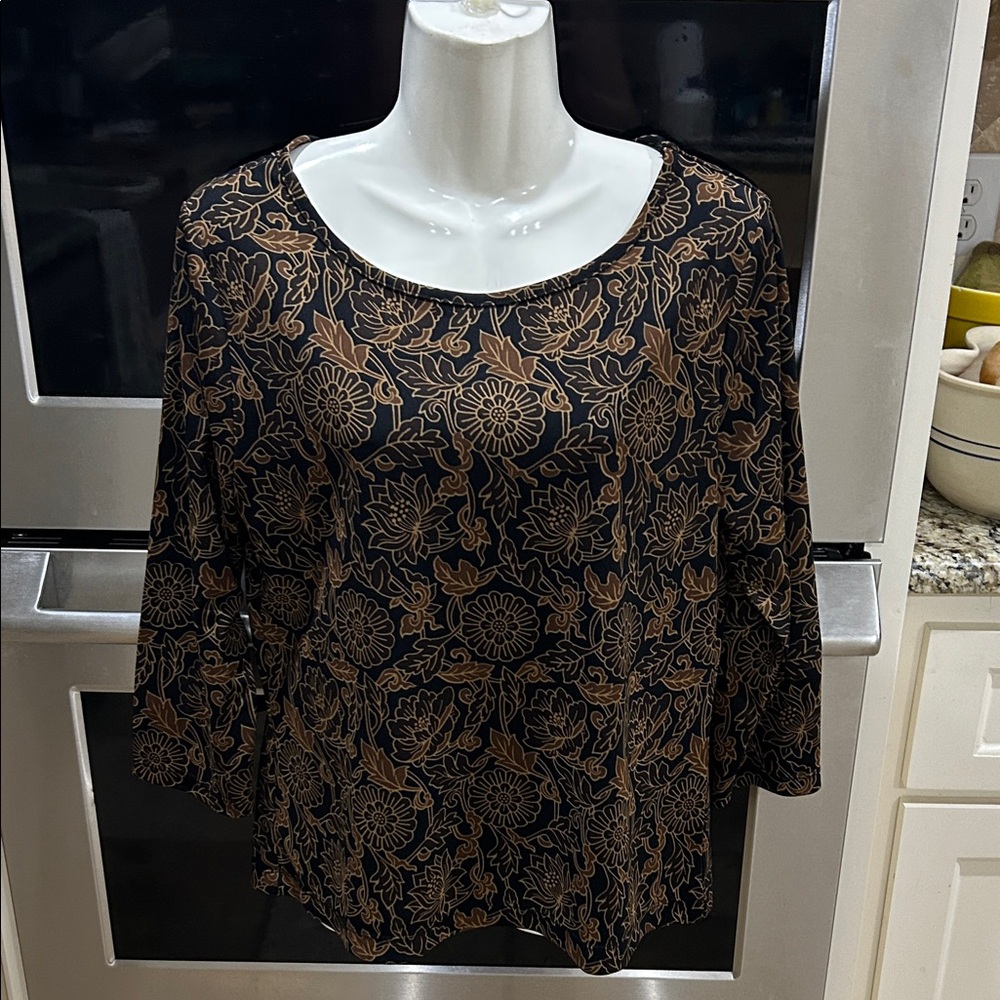 Harold's Black and Brown Floral Blouse